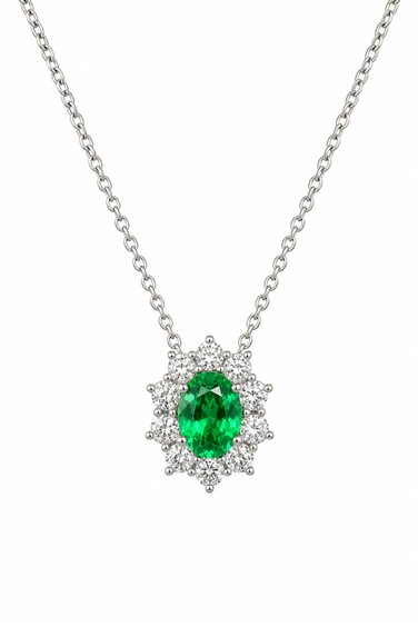 Necklace Fabio Collection Woman in White Gold Smeraldo 0.74 Ct 713813 - 713813